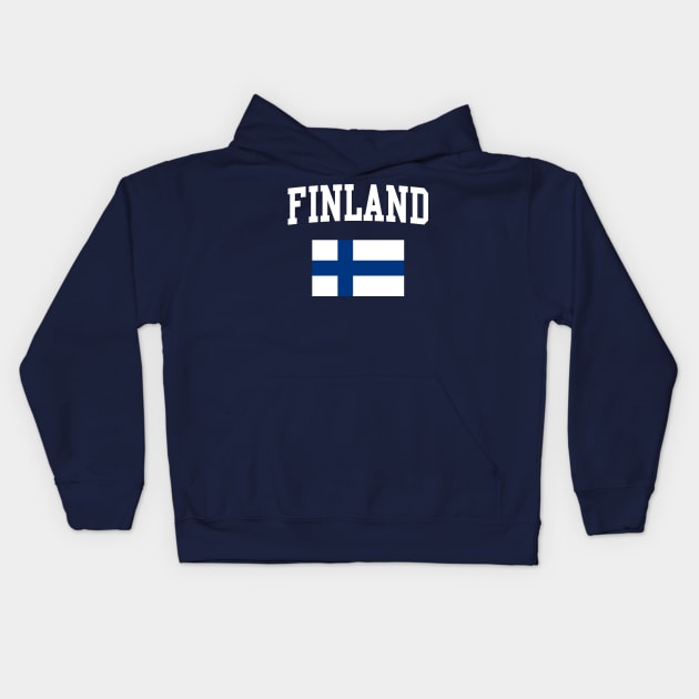 Finland Flag Finnish Kids Hoodie by E